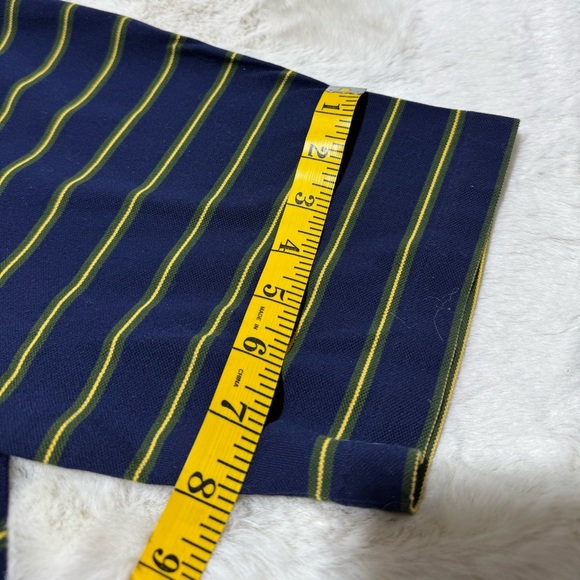 Ralph Lauren Polo Golf Navy/Yellow Striped Polo 100% Pima Cotton Shirt Large - Picture 12 of 13